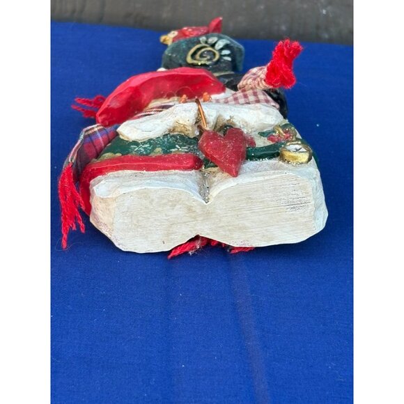 Snowtown Snowfolk Loving Couple Figurine Kurt Adler Heart Red Bird Snowman J8542 - Picture 5 of 5